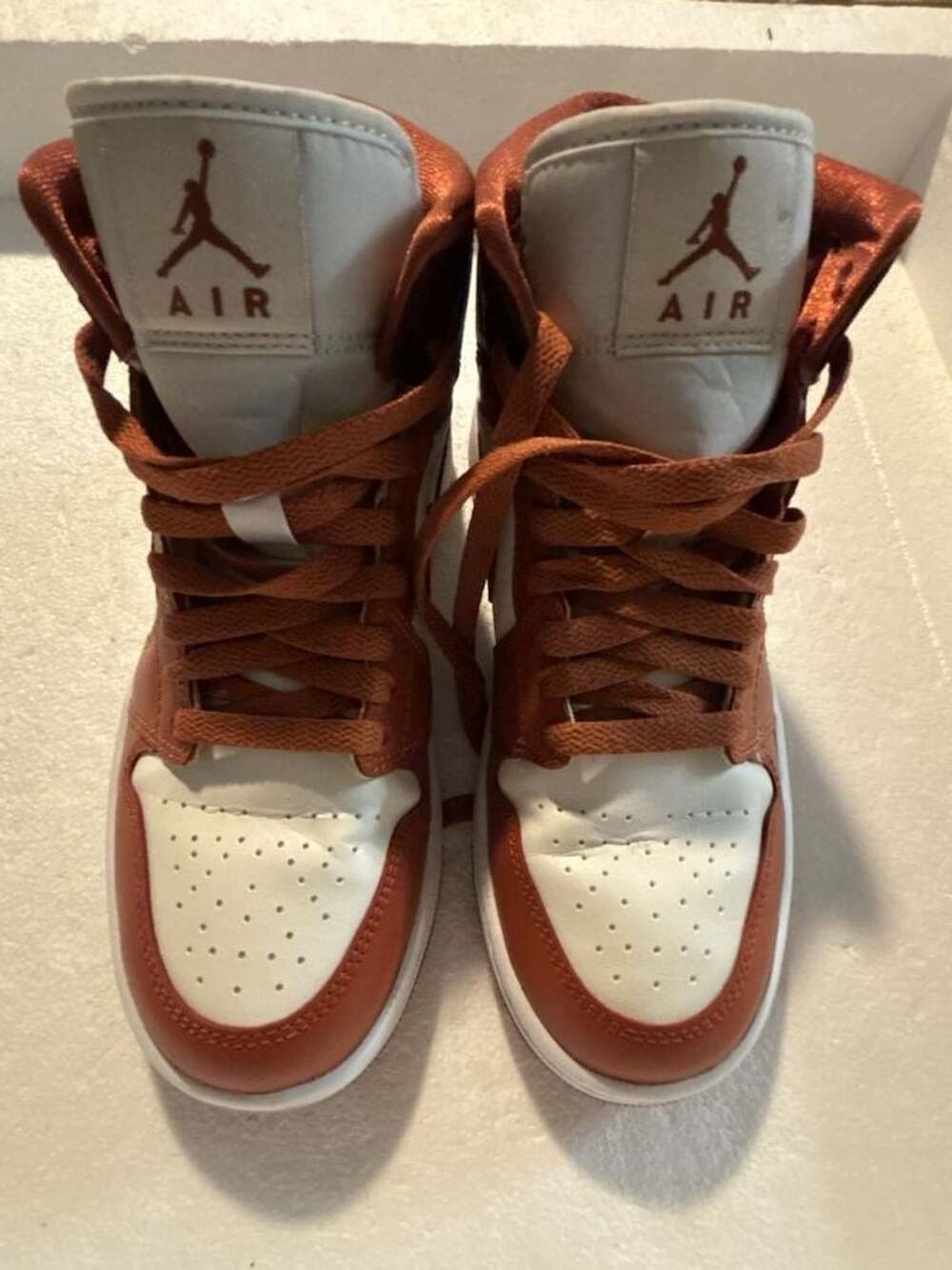 Nike Air Jordan 1 Mid SE Team Orange Dark Chocolate Mens 6.5 Womens 8